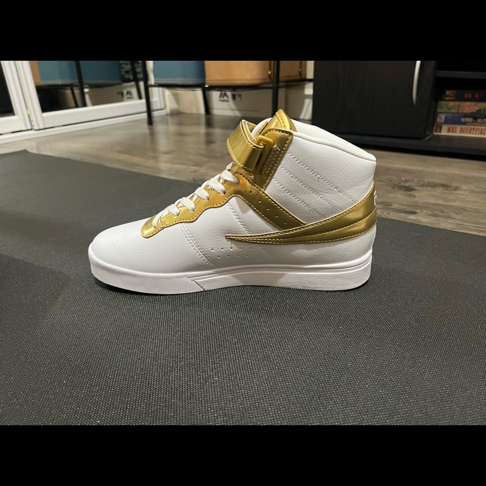 High top Fila white and gold